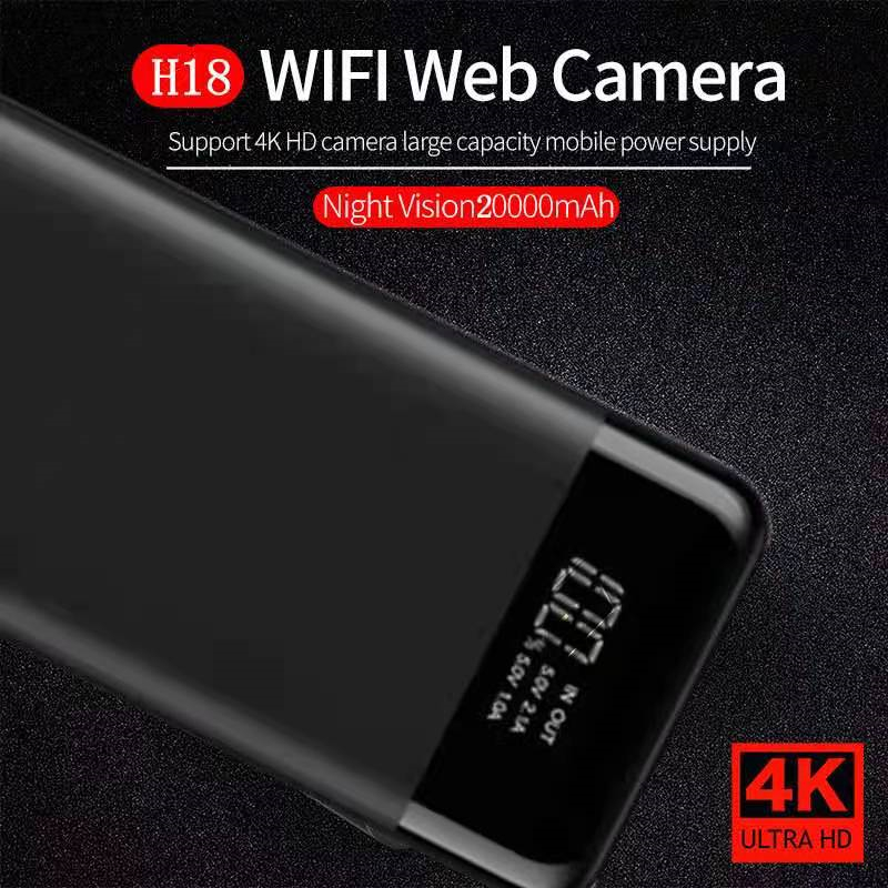 H18 HD 4K WIFI Spy Hidden Camera 20000mAh Power Bank Night Vision DVR Recorder