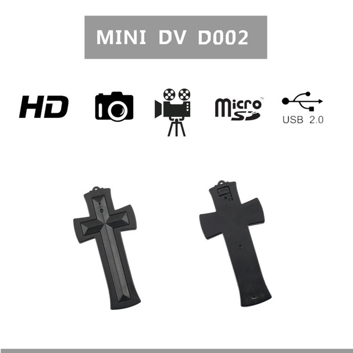 DV-002 New HD 1080P Cross Necklace Mini Digital Video Recorder hidden spy DVR Camcorder 8GB