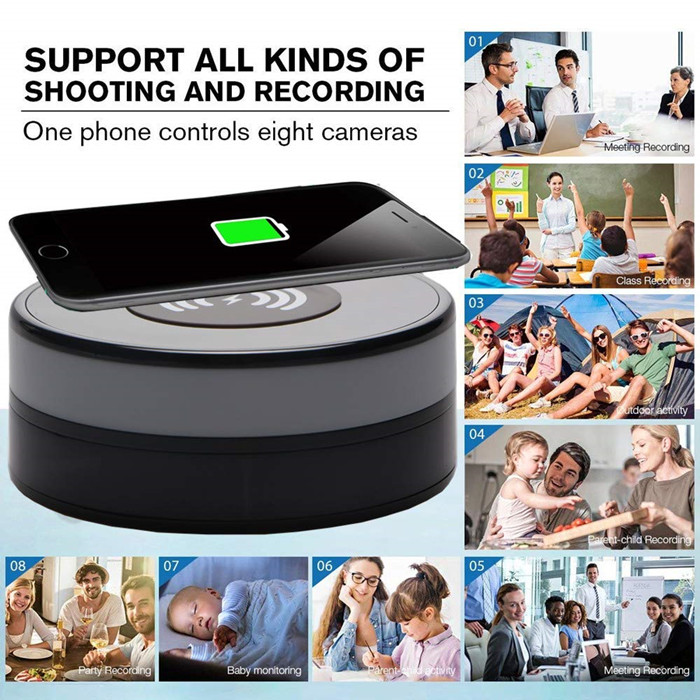 Y18 Fast Wireless Charger Camera Phone Charging Pad Hidden Camera Charger