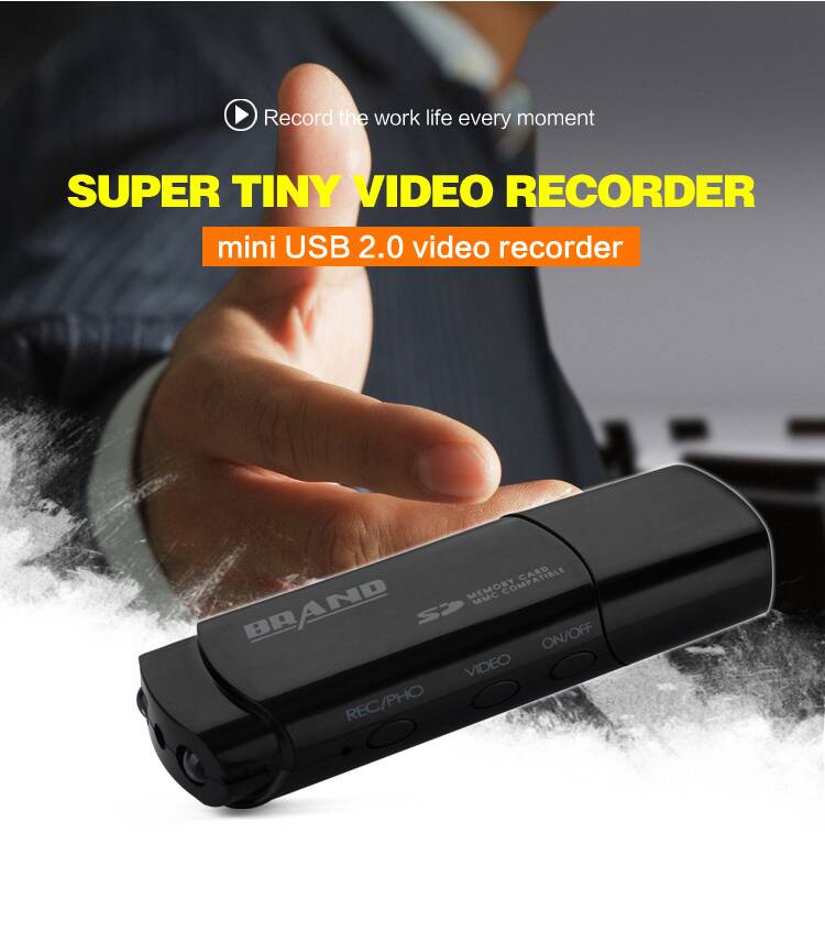 iXium 1080P USB Stick Mini DVR Spy Camera with Motion Detection Infrared Night Vision IR Photo Audio Dictaphone Hidden Covert Cam U-838
