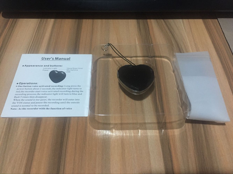 WR-02 Stylish mini Heart Keychain pendant voice activated voice recorder