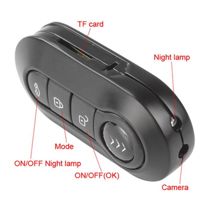 T4000 1080P Metal Body Car Key Spy Hidden Camera with Night Vision